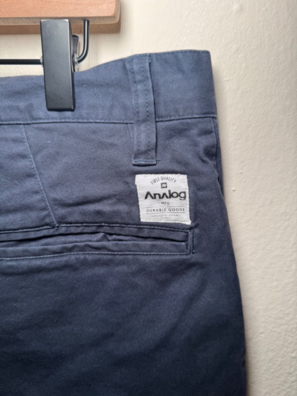 Analog Wheel Wash Pants Men's 32 Blue Stretch Chino Casual 31" Inseam - Picture 6 of 6